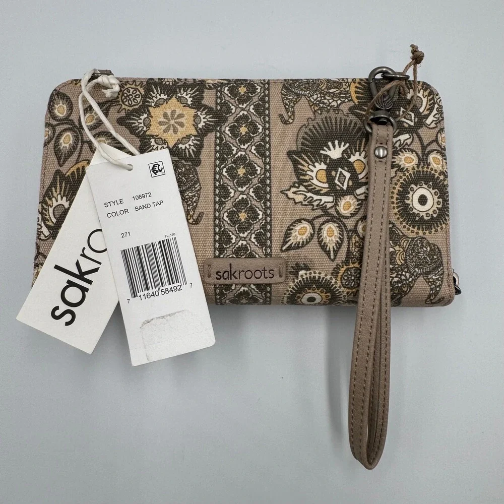 Sakroots Smartphone Crossbody Women Sand Tap Floral Elephant Wristlet 106972